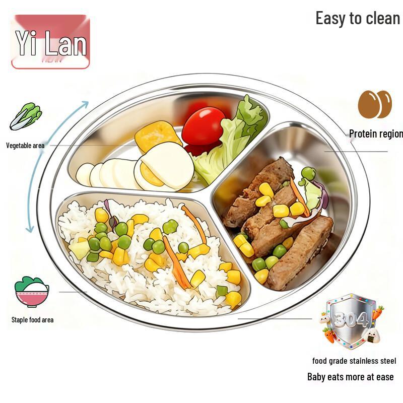 Детская разделительная тарелка из нержавеющей стали 304