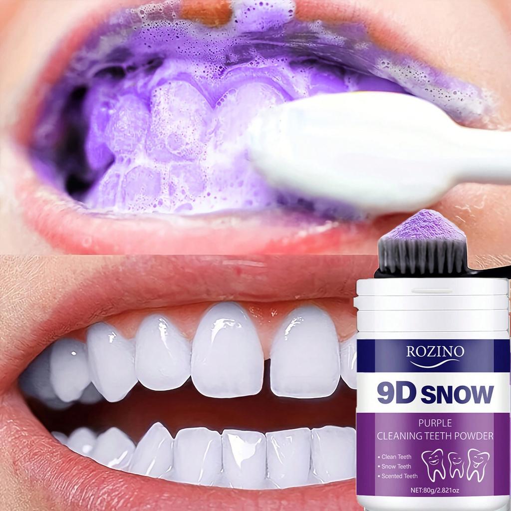 1PC Purple Teeth Cleaning Powder Mint Flavor Removes Stains Tartar Control Whitening Polishing Deep Cleaning For Daily Use