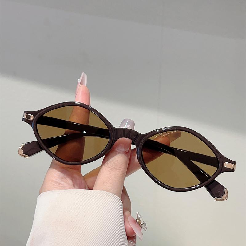 Cute Oval Sunglasses Women Fashion Simple Candy Color Rim Outdoor Shades New Trendy Brand Design Korean Style Sun Glasses