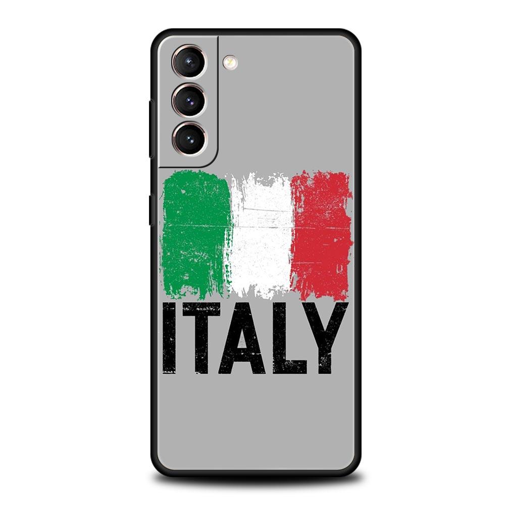ITALY Flag Phone Case For Samsung Galaxy S24 S23 S22 S20 Ultra S21 FE 5G S10 S9 Plus S10E S8 Soft Silicone Cover