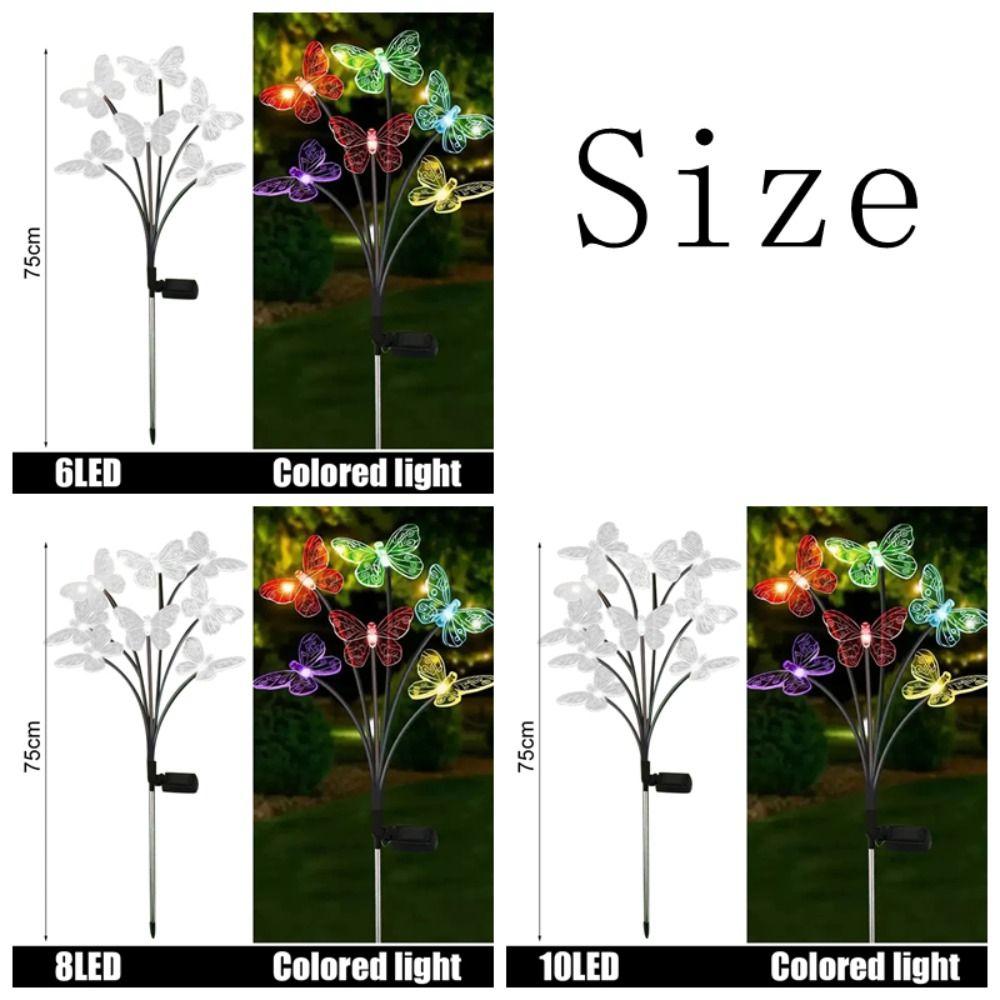 2 Moduri Lumini Solare de Grădină Fluture Lumini Solare de Peisaj Lumini Solare de Gazon Exterior