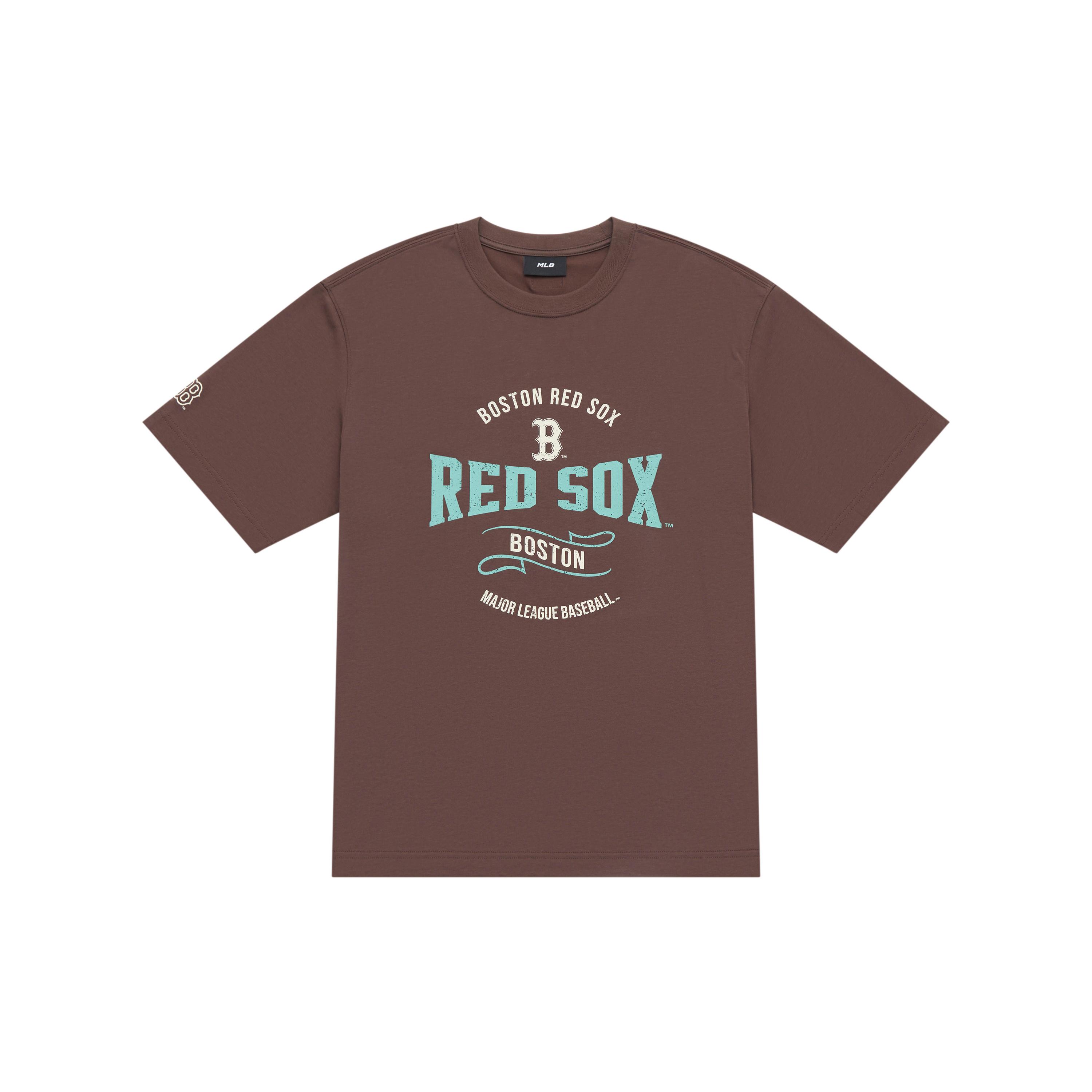 

New MLB Preppy Style Collection Boston Red Sox SS25 T Shirt Men s Brown 3ATSV0653-43BRS XL