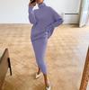 Herbst und Winter Damen Pullover Set Mode High Neck Loose Fit Damen Set Rock