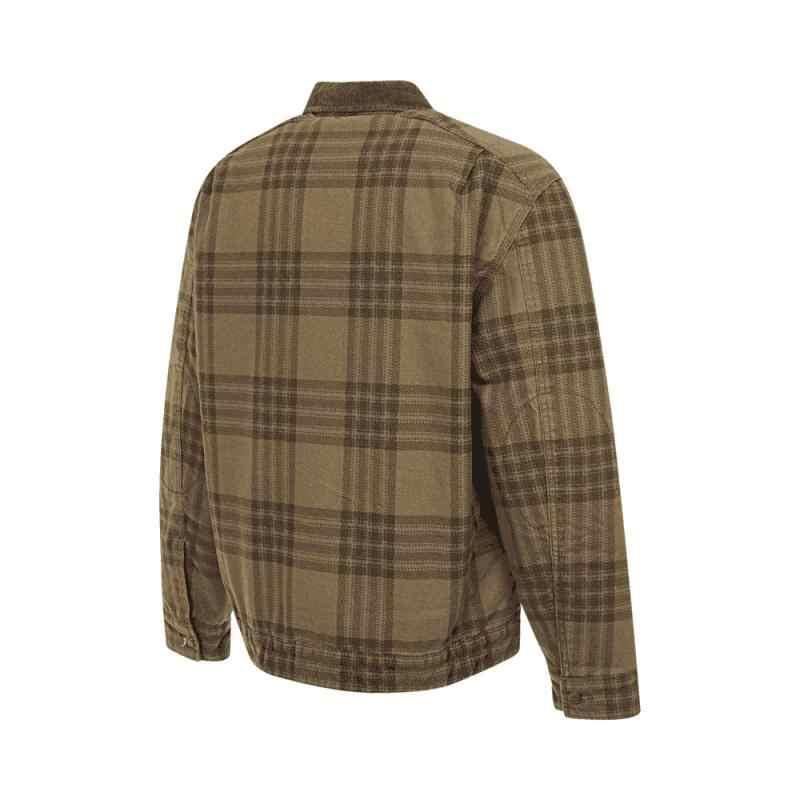 Timberland Sports Polo Check Long Sleeve Cotton Jacket Men Jacket Camel A63AF-EIG