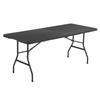 Folding Reception Table - TERRANOVA - Black - Steel Frame and HDPE Polyethylene Top - 8 People - 180x74xH73.5 Cm