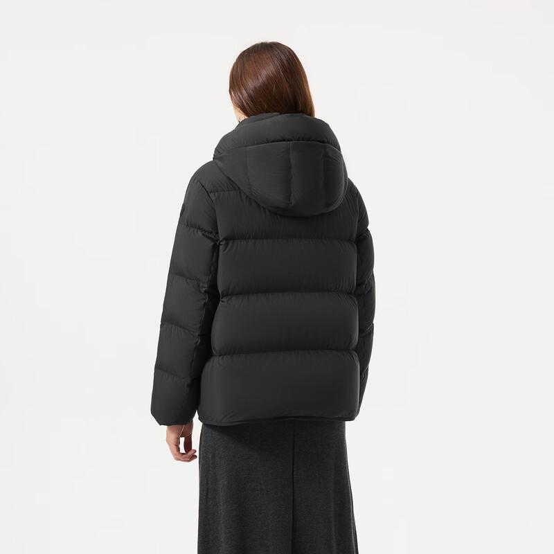 Tanboer Women's Solid Color Short Down Jacket with Detachable Hood