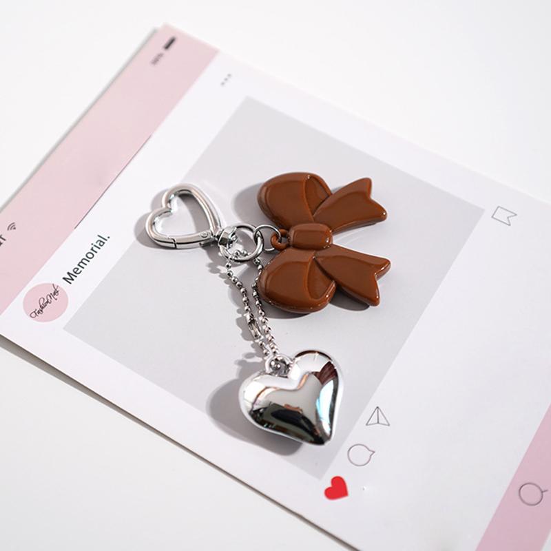 

Yogodlns Heart Bow Mini Backpack Hanging Handbag Pendant Bag Pendant Bags Accessories one size коричневий