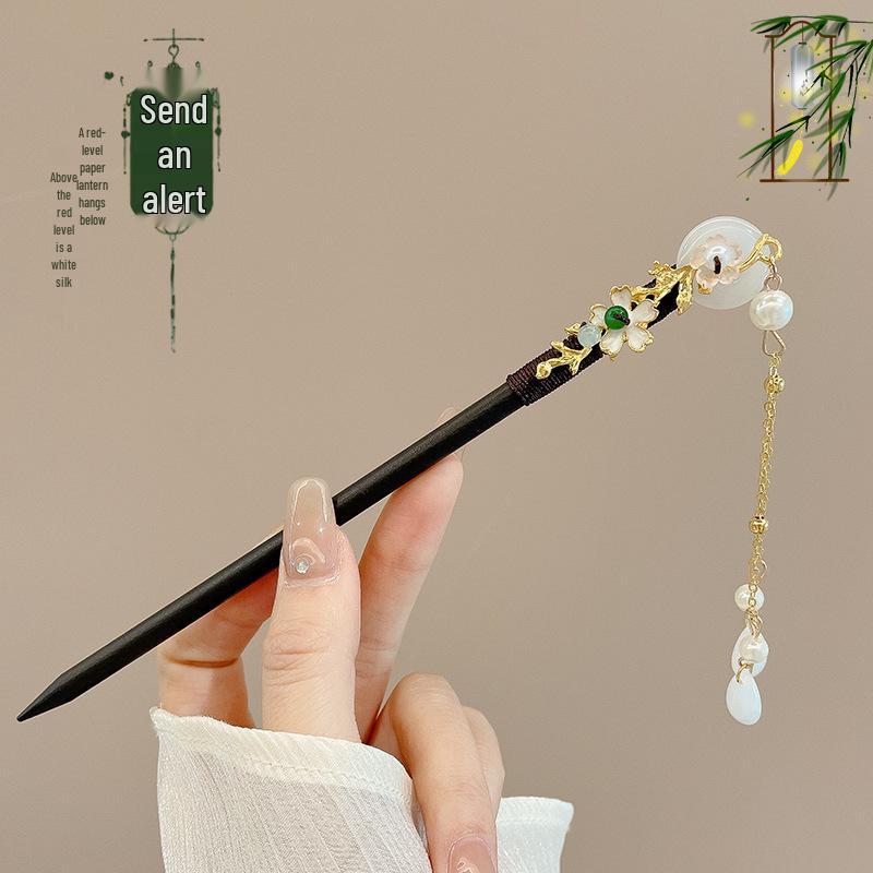 Traditional Sandalwood Hairpin for Chinese Cheongsam & Hanfu Updo