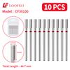 Cylindrical Bit Diamond Nail Drill Bit Set 10Pcs Nail Milling Cutters for Nail Surface Shaping Dead Skin Removal Fine Grinding Nail File Sets Home