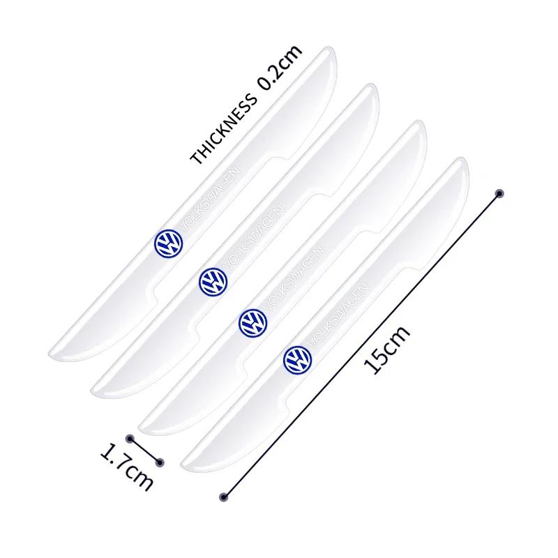 2026 New For VOLKSWAGEN VW 4PCS Transparent Car Door Anti-collision Protector Bumper Strip Sticker For Volkswagen VW Golf 4 6 7