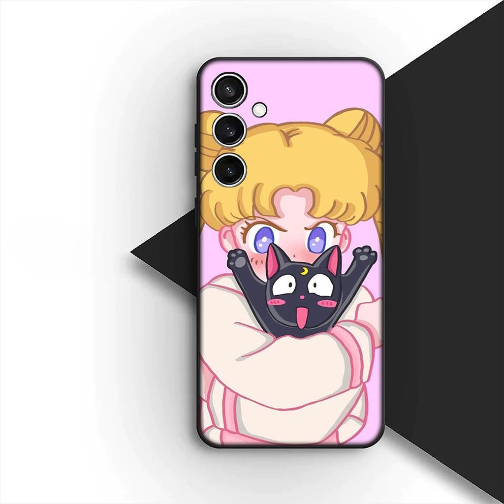 Cover for Samsung Galaxy S20 S22 S21 FE Ultra Plus A07 A17 A15 A16 A25 A57 A37 Phone Case Cartoon S-Sailors Anime Moons Girl