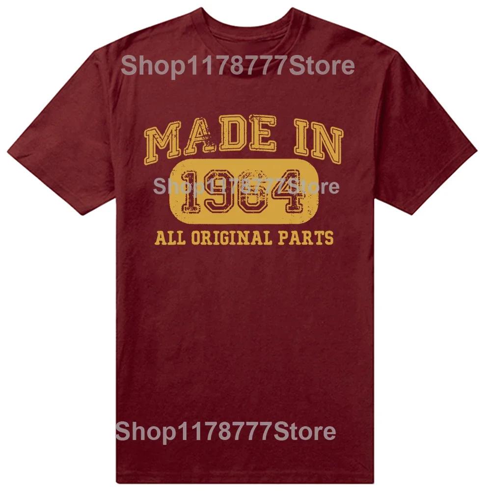 New Men Made in 1964 Birthday Gifts 62 Years Old Bday T Shirt Casual Tee shirt Casual Short Sleeve Vintage Couples TShirt