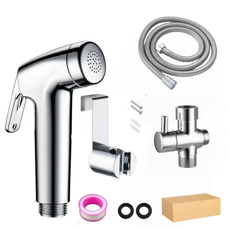 Modern Design Single Handheld Bidet Sprayer Set Single Cold Water Shower Head One in Two Out Angle Valve