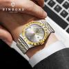 BINBOND Luxury Ultra-Thin Men's Quartz Watch, Rhinestones, Waterproof, Luminous Double Calendar Wristwatch.