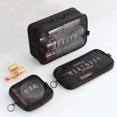 Travel Cosmetics and Toiletries Mesh Pouch Set