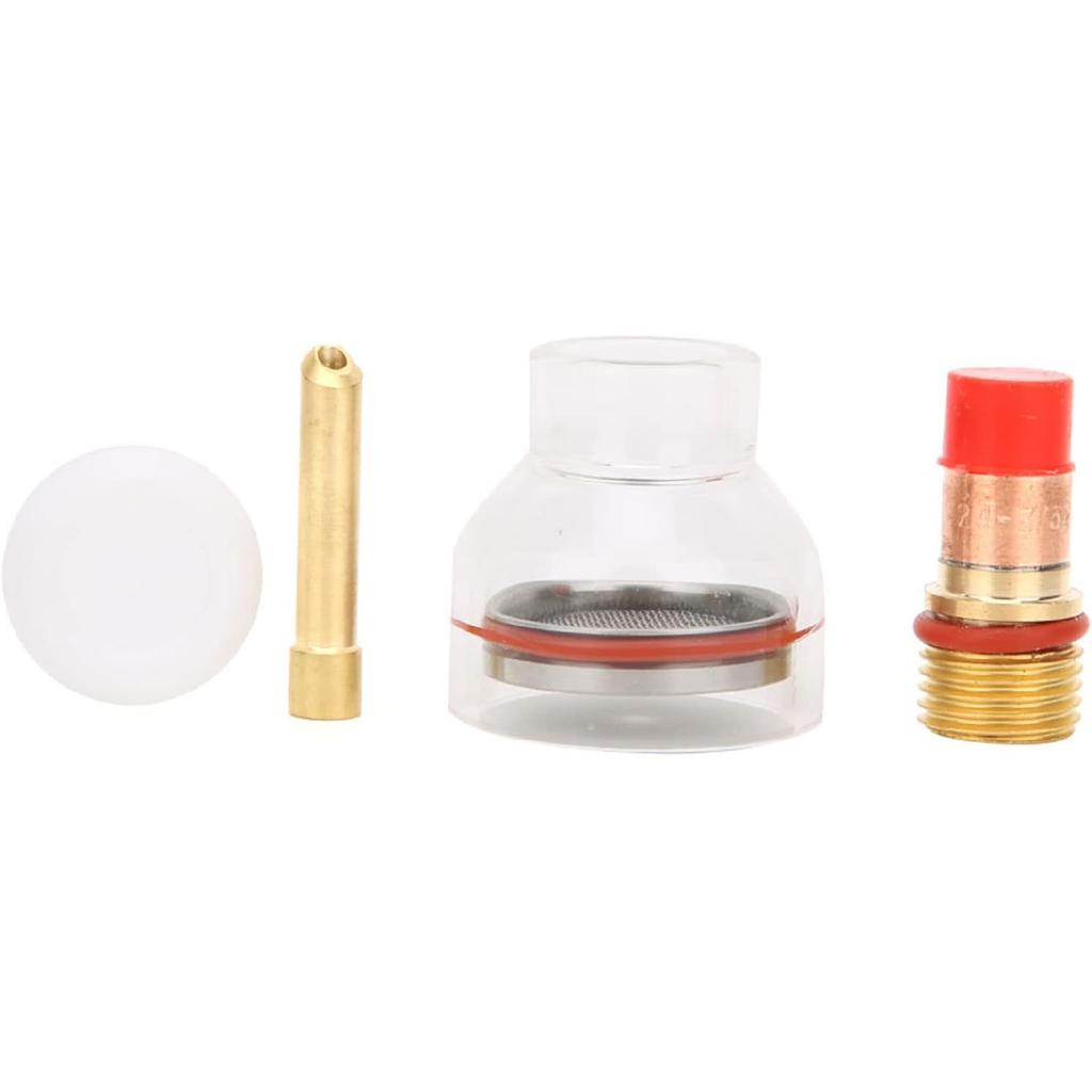 Tig Welding Gas Lens, Tig Welding Nozzle Cup Tig Torch Glass Cup Tig Welding Cup Fluid Nozzle Set Tig Welding Accessories for TIG-17/18/26(2.4MM)