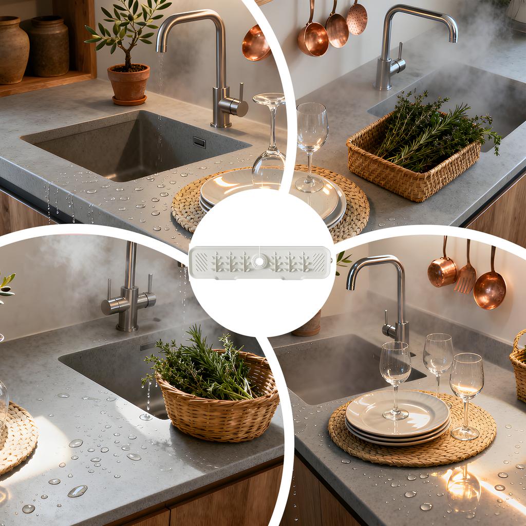Sink Faucet Mat Silicone Fast Drying Drain Pad Kitchen Sink Splash Guard For Draining Home Bathroom Under Counter Around Behind