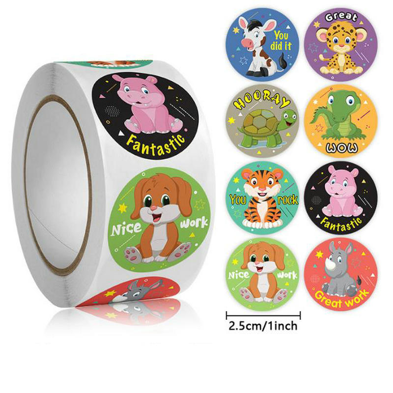 Wholesale Animal Stickers Loved By Children Early Childhood Encourage Reward Brave Favorite Cute Adhesive Labels 100Pcs
