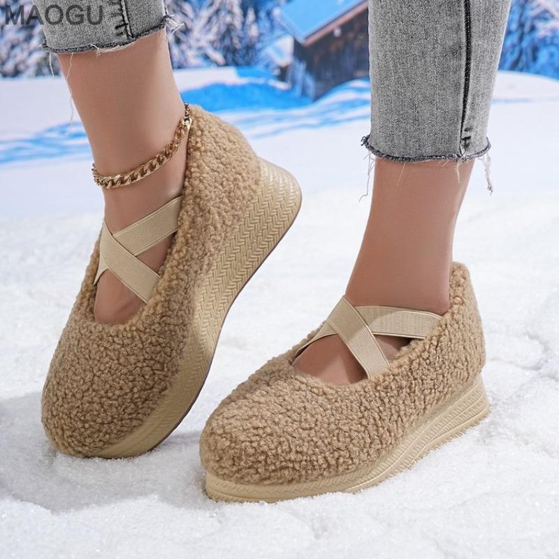 

Size 35-42 Women s Slip on Furry Mid Heel Pumps French Mary Jane Shoes Ladies Casual Loafers Outdoor Warm Autumn Winter Shoes 42