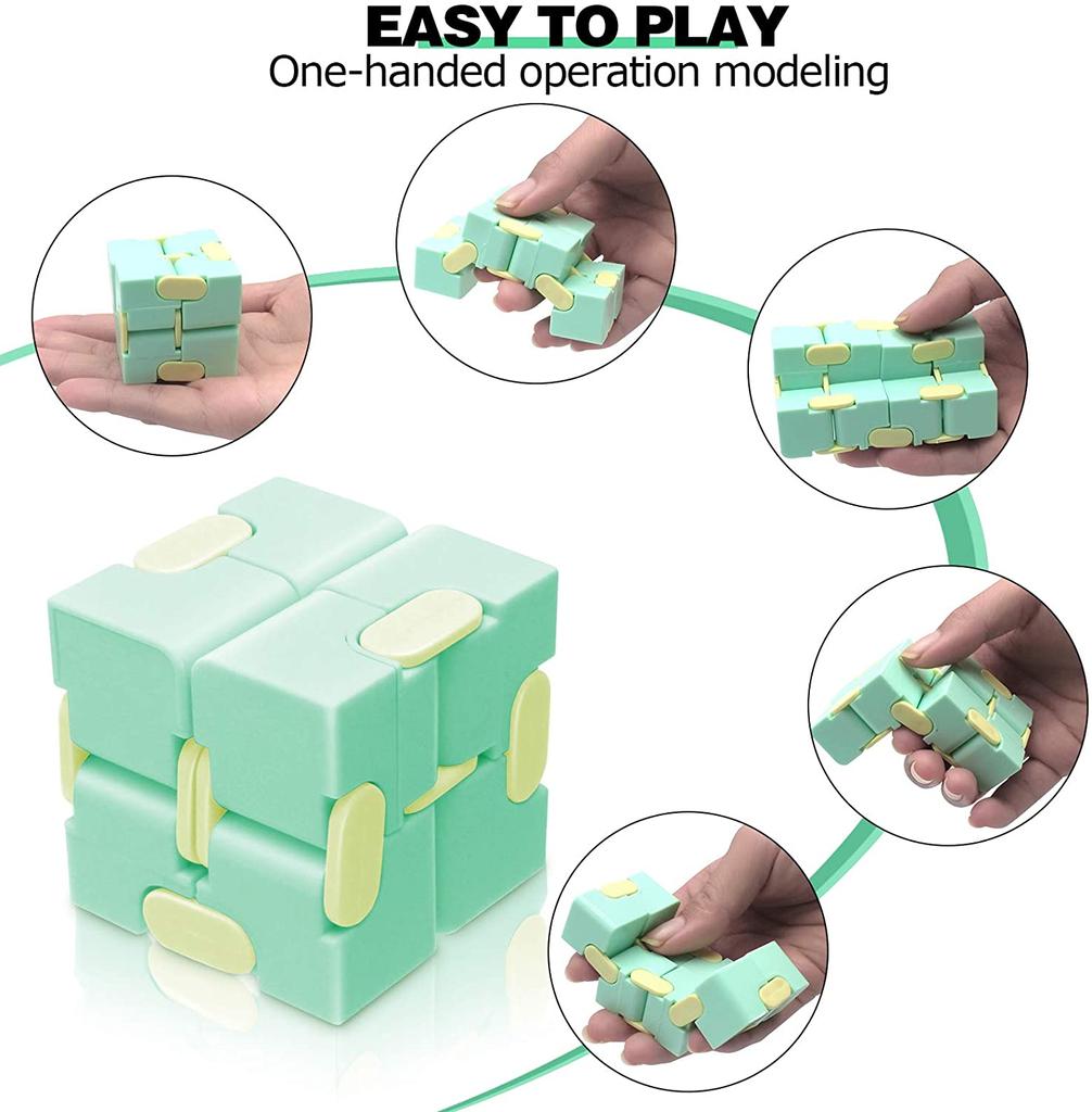 Infinity Cube Fidget Sensory Toy Mini Puzzle Cube Toy Stress Anxiety Relief Magic Puzzle Flip Toy for ADHD Autistic Kids Adult