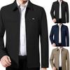 Jacket Casual Turn-down Collar Business Trendy Leisure Men Coat for Strolling
