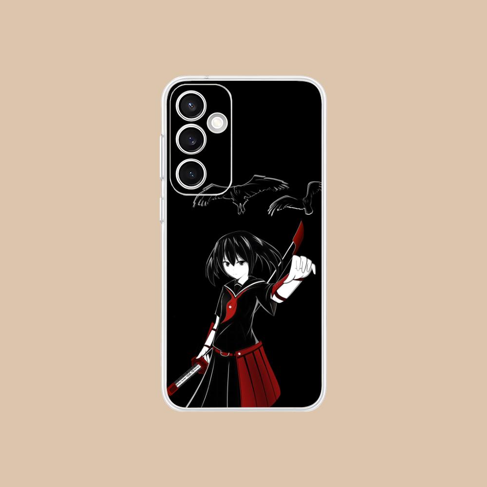 Akame Kurome Clear Mobile Phone Case for Samsung Galaxy S25 S24 S23 S22 S21Plus FE Ultra Colorful Cover