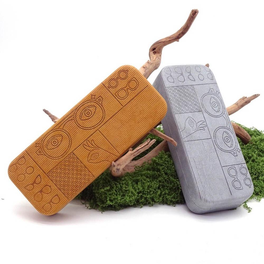 Square Glasses Case Geometric Pattern Sunglasses Storage Box For Mens Fashion Accessories