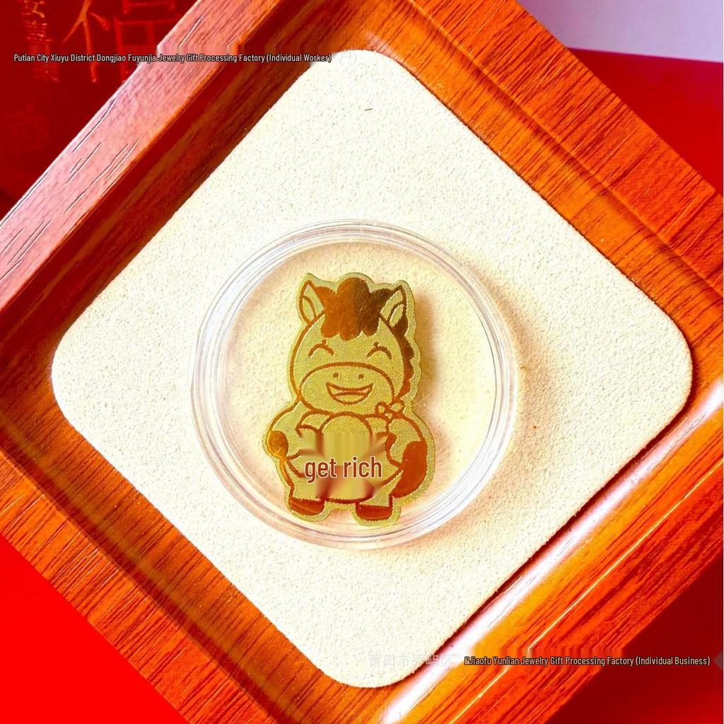 Pure Gold 999 Horse Year Phone Sticker for Wealth and Health - Popular Douyin Live Seller