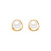 French Retro S925 Silver Pearl Earrings for Women - Elegant Fairy Temperament, Geometric Circle Design