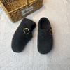 Shoes Women's New Winter Flat-bottomed One-pedal Lazy Plush Warm Cotton Shoes Fluffy Shoes