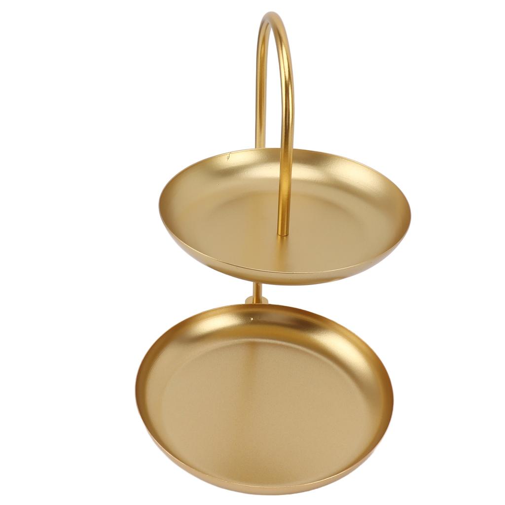 Dessertständer, Obstständer, rund, 2-stöckig, Eisen, Displayhalter für Party, Hochzeit, Geburtstag, Zuhause, Gold