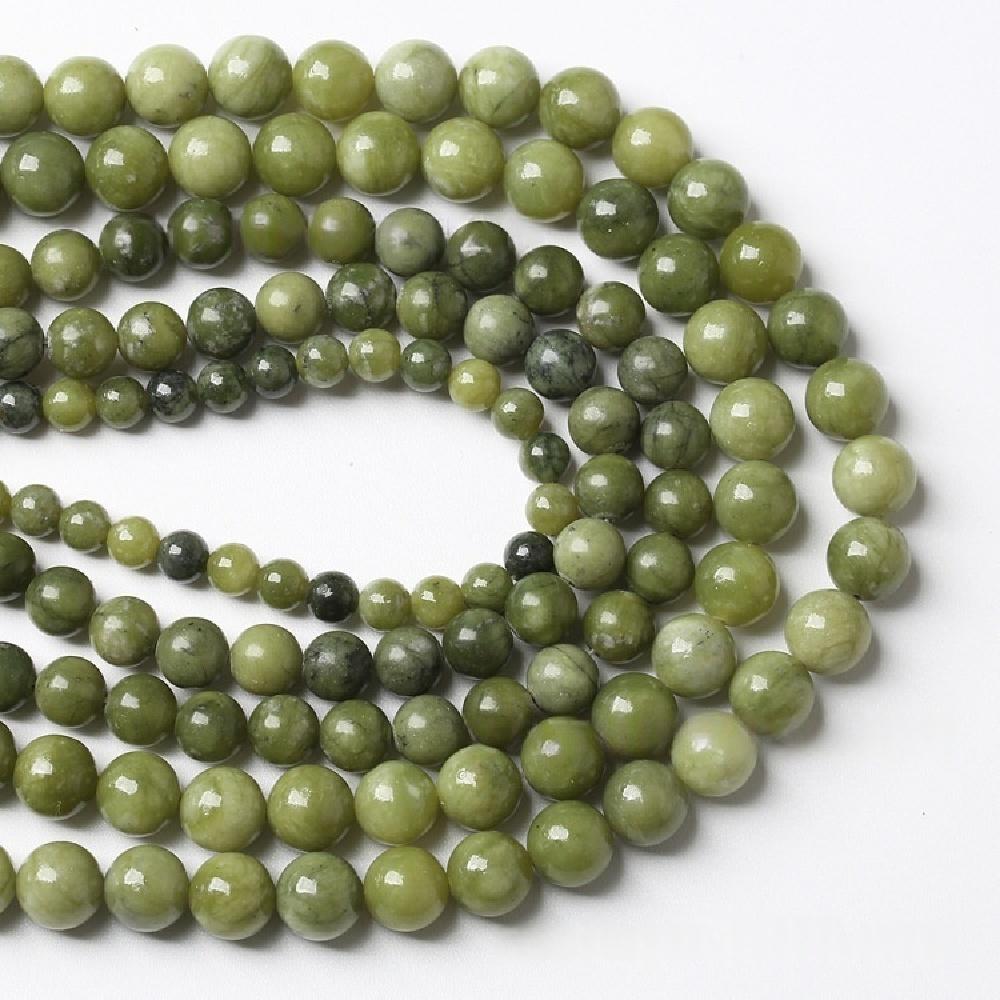Green Southern Jasper Stone Natural Round Beads 15"Strand Smooth Loose Spacer Beads 4/6/8/10/12mm for Jewelry Making DIY Bracelets Accessories