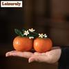 Color-changing Orange Flower Tea Pet Antique Fish Tank Landscaping Tea Figurine Play Toys Tea Statue Ornaments Craftsmanship