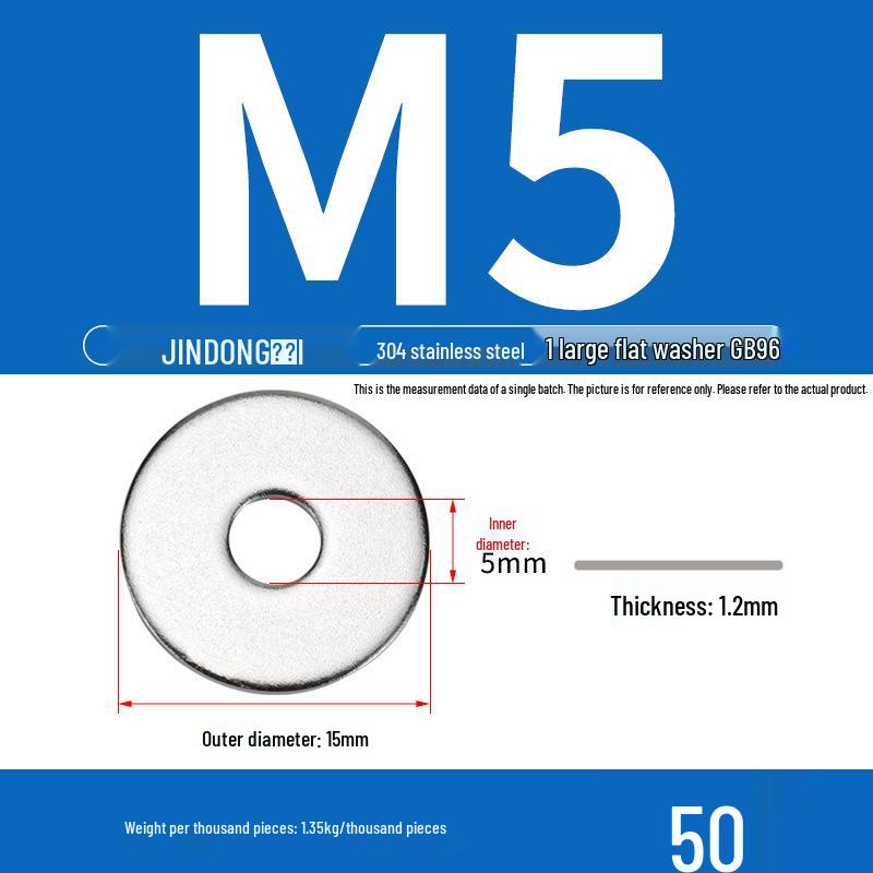 Stainless Steel 304/201/316 Oversized Thick Flat Washer Gasket Screw Washer GB97/GB96
