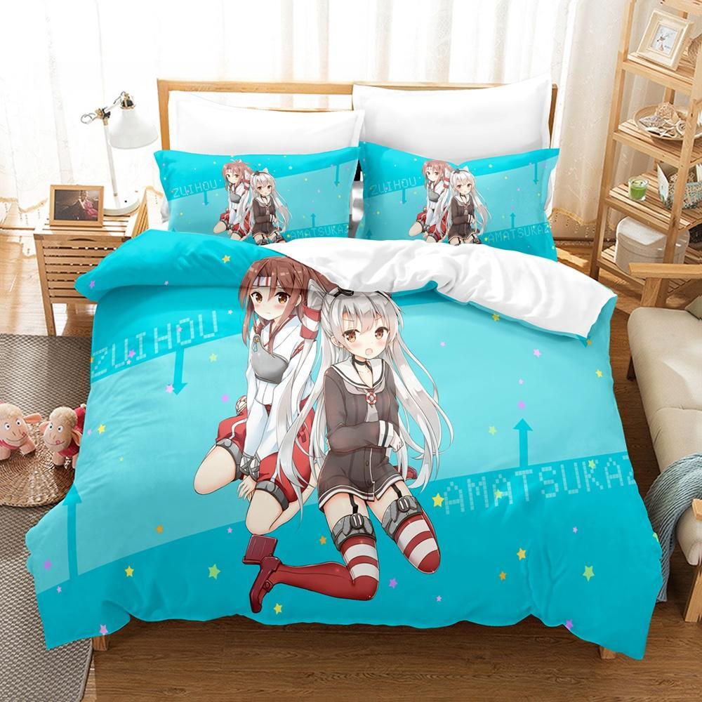 Zuihou (Kancolle) Bettwäscheset Einzelbett Twin Full Queen King Size Bettset Aldult Kind Schlafzimmer Bettbezugsets Druck Bettlaken Set