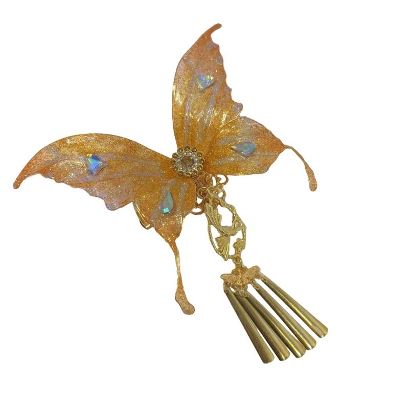 Chinese Style Traditional Hair Clip Barrette Traditional Chinese Glitter Butterfly Hair Clip Girl Cosplay Hair Jewelry 1