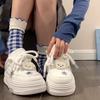 Fashion Women Kawaii Blue Platform Sneakers Korean White Shoes Spring Summer Vulcanize Cute Casual Footwear Skateboard Tennis Female