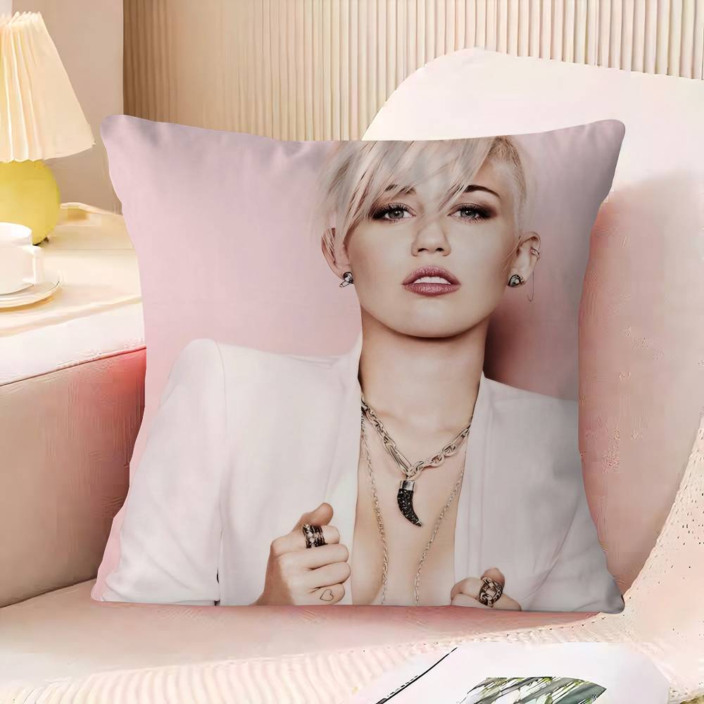 

M-Miley C-Cyrus Decorative Room Aesthetics Pillow Case Home Decor Bedroom Sofa Bed Couch Pillow Cover 45x45 16x16Inch