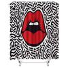 Hippie Lip Print Shower Curtain Waterproof Bathroom Decor Modern Design Black White Red Pattern 3D Printed Fabric Shampoo Bottle