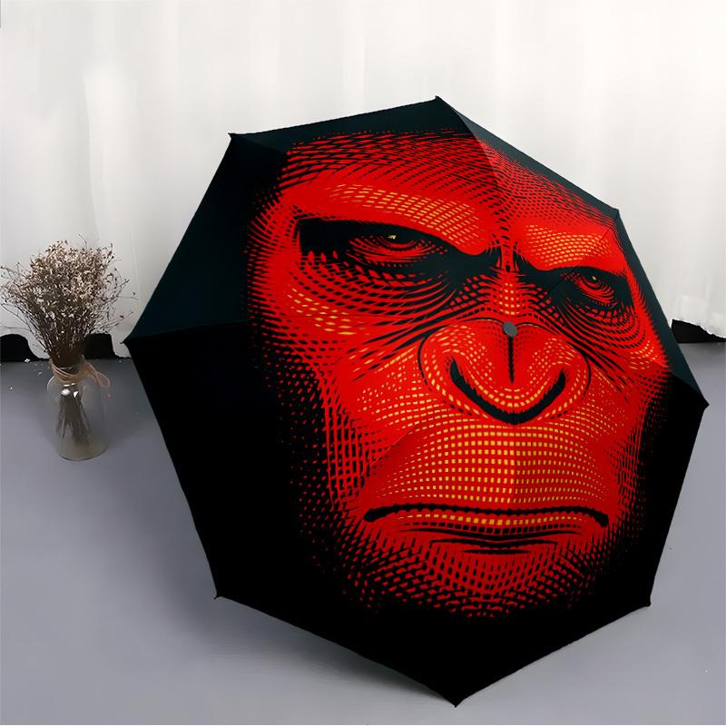 1pc Gorilla Face Auto Open/close, All-Season Portable Folding Umbrella for Women & Men, Travel, Everyday, Formal Events - Compact Luxury Parasol, Outd