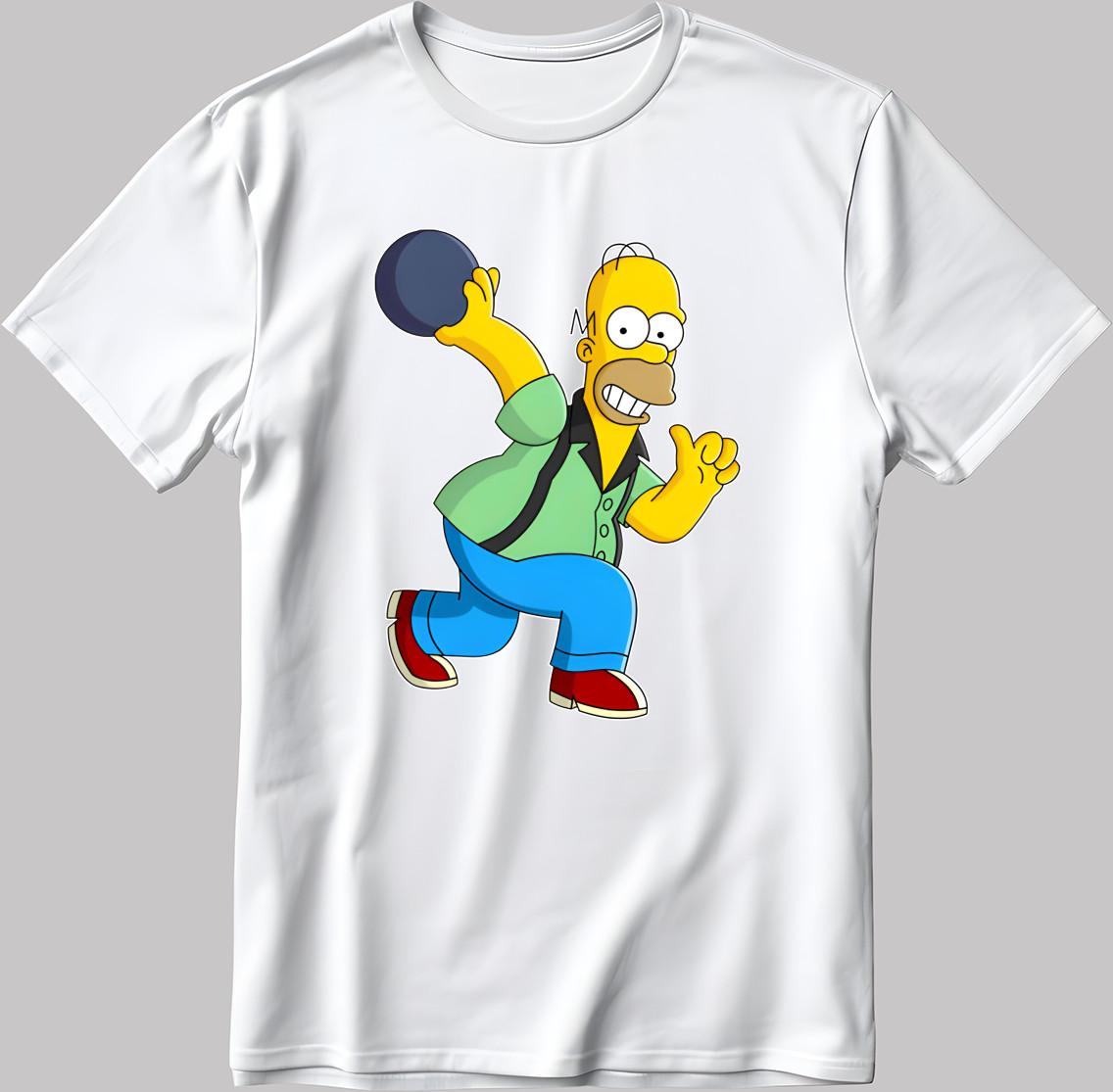 The Simpsons, Simpson Characters Short Sleeve White-Black Men s / Women L301 S