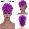 XINRAN Synthetic Wig For Black Women Mohawk Kinky Curly Hair Bun Afro High Puff Short Ponytail With Bangs