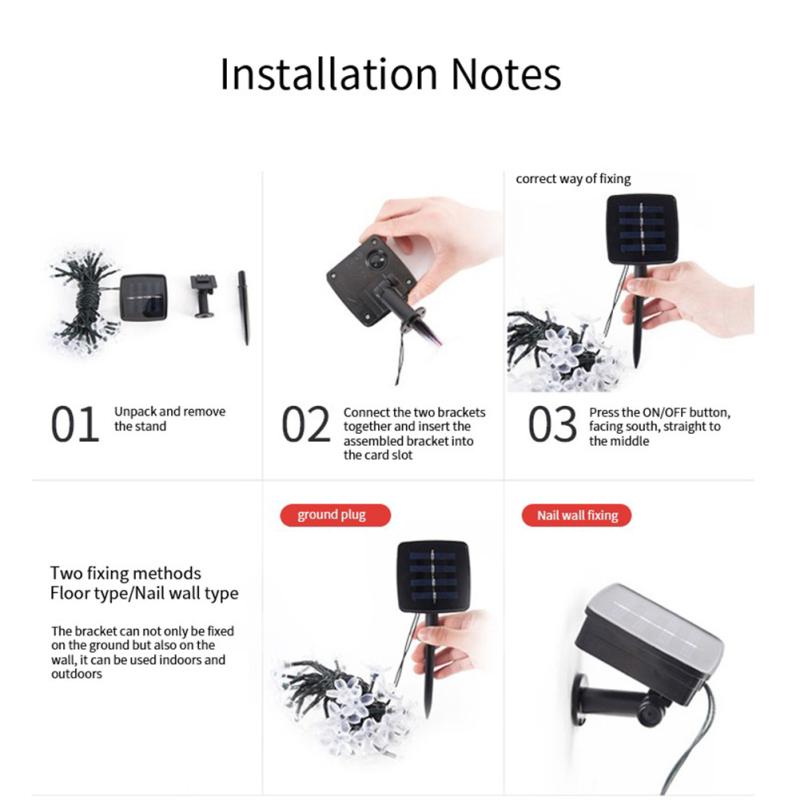 Solar Cherry Blossom String Lights Rainproof Waterproof Led Lights For Outdoor Garden Party