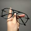 Men Pilot Oval Reading Eyeglasses Spectacle Frame Frame 0+05+40 Farsightedness Eyewear Glasses Double Beam Design For Elderly Men And Ladies +4.0