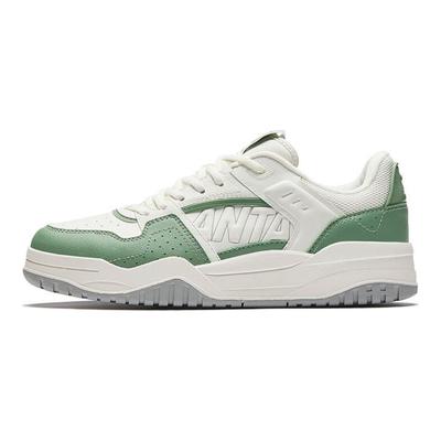 Full Score Synthetisches Leder Trendige Retro-Mode Bequem Rutschfest Verschleißfest Low-Top Skateschuhe Damen Sneaker Weiß Grün 122448032-3