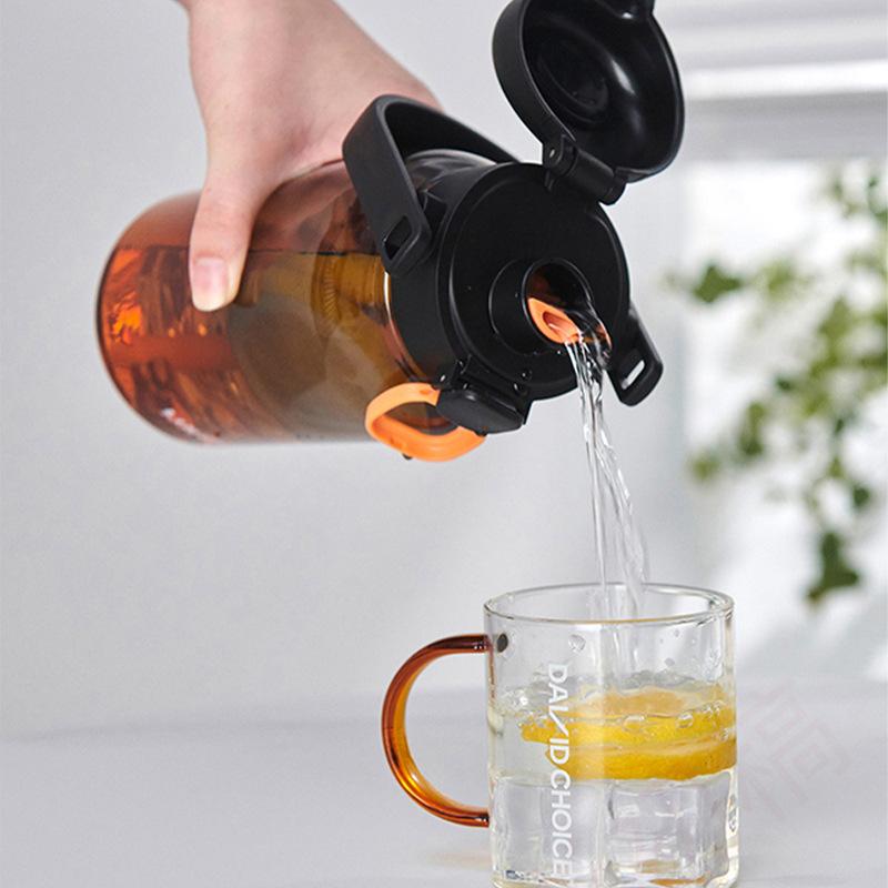 Farbverlauf Wasserbecher, ohne Lack, neue Doppeltrink-Tragflasche für Fitness, Outdoor-Sport, große Kapazität mit Skala