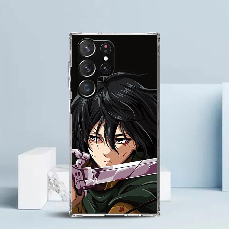 A-Attack on T-Titan Annie Mikasa Soft Cover for Samsung Galaxy S25 Edge S26 S24 S23 Ultra Phone Case S22 S21 Plus S20 FE Print P