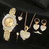 Ladies Fashion Bracelet Watch Diamond Inlaid Watch Cornucopia Roman Quartz Watch Women'S Watch