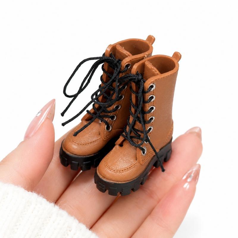 1/8 Scale Doll Shoes 1 Pair Fashion Cool OB22 Plastic High Ankle Boots for Kids Doll Play Collectible Gifts