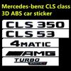 Autosticker 4 Stück/Set 3D ABS Autoaufkleber für Mercedes-Benz CLS-Klasse TURBO 4MATIC Modifiziertes AMG-Logo CLS 53S 63S Heckaufkleber Kotflügel